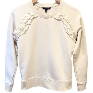Banana Republic Ivory Ruffle Accent Sweatshirt